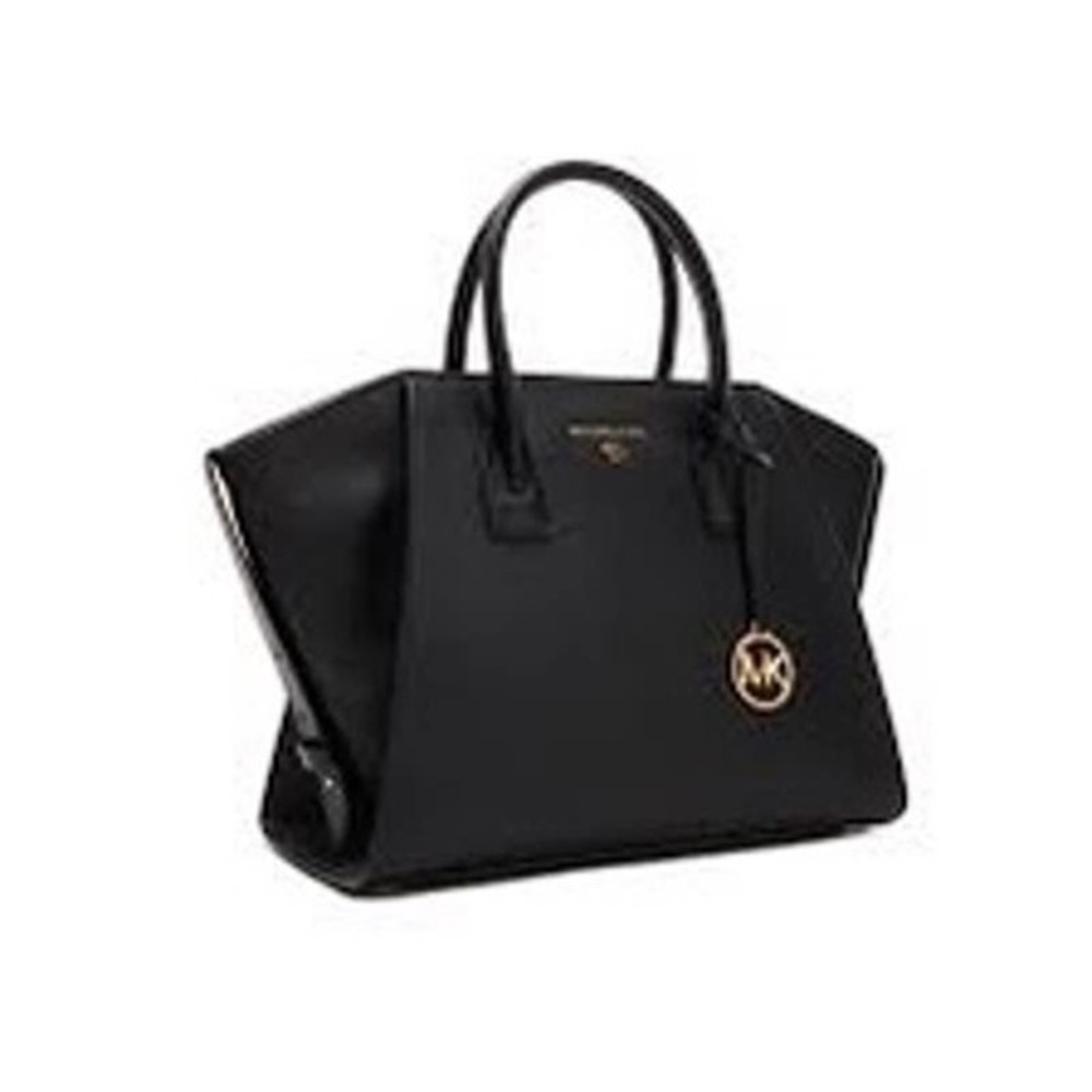 MICHAEL MICHAEL KORS Avril Extra-Large Leather Top-Zip Tote Bag black gold - Picture 2 of 12